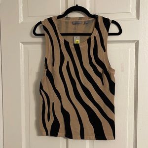 Investments Black & Tan Sweater Shell, NWT